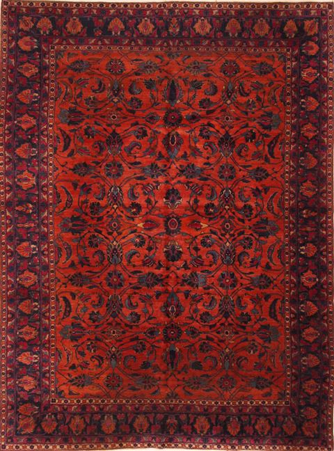 Sarouk Red Hand Knotted 87 X 115 Area Rug 100-25227 Image 0