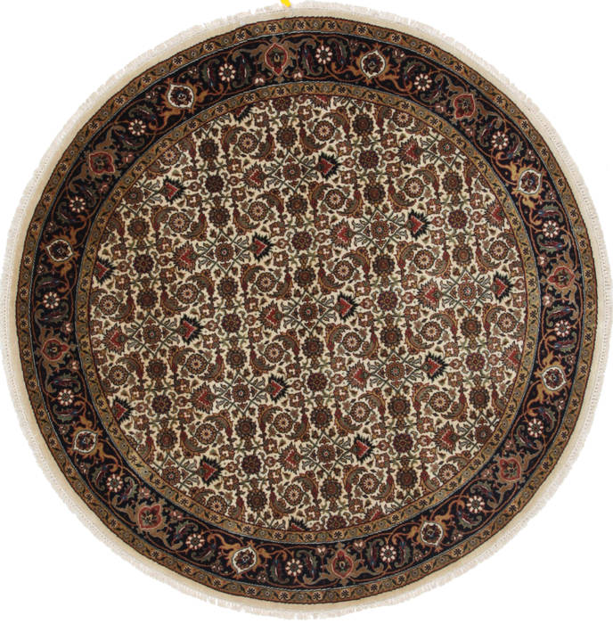 Herati Beige Round Hand Knotted 50 X 50 Area Rug 250-25231 Image 0