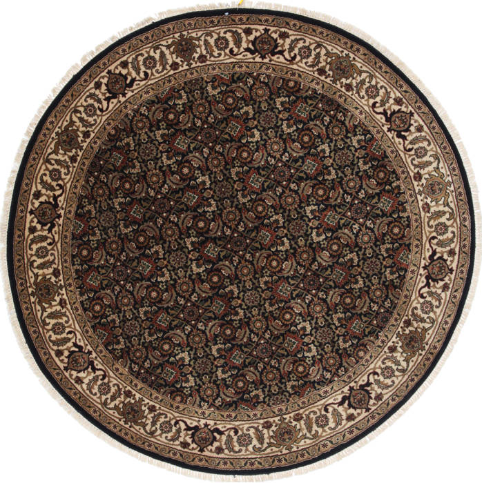 Herati Beige Round Hand Knotted 50 X 50  Area Rug 250-25232 Image 0
