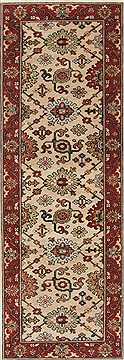 Indian Serapi Beige Runner 6 ft and Smaller Wool Carpet 25256