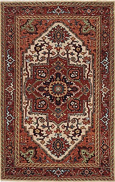 Indian Serapi White Rectangle 2x4 ft Wool Carpet 25261