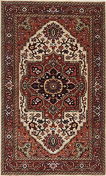 Serapi White Hand Knotted 3'0" X 5'0"  Area Rug 250-25270