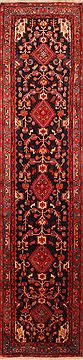 Nahavand Red Runner Hand Knotted 3'9" X 15'11"  Area Rug 253-25275
