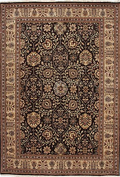 Indian Agra Beige Rectangle 5x7 ft Wool Carpet 25279