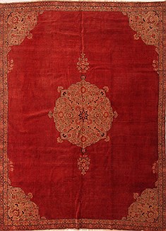 Tabriz Red Hand Knotted 8'6" X 11'11"  Area Rug 100-25280