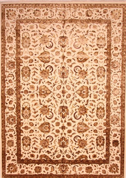 Kashan White Hand Knotted 100 X 145 Area Rug 100-25296 Image 0