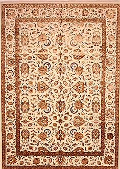 Kashan White Hand Knotted 10'0" X 14'5"  Area Rug 100-25296