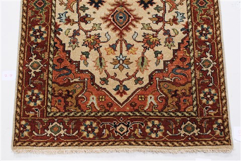 Serapi Beige Runner Hand Knotted 27 X 160 Area Rug 250-25299 Image 5