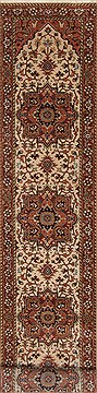 Indian Serapi Beige Runner 16 to 20 ft Wool Carpet 25299