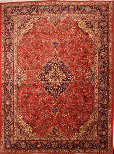 Tabriz Red Hand Knotted 118 X 155 Area Rug 100-25301 Image 0