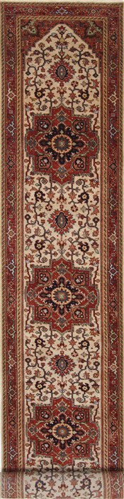 Serapi Beige Runner Hand Knotted 26 X 145  Area Rug 250-25302 Image 0