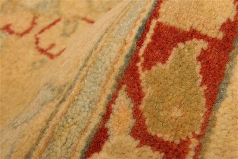 Agra Beige Hand Knotted 103 X 143 Area Rug 100-25304 Image 1