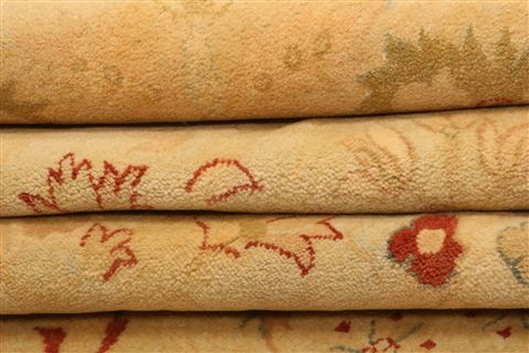 Agra Beige Hand Knotted 103 X 143 Area Rug 100-25304 Image 6
