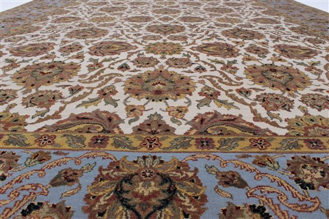Agra Beige Hand Knotted 90 X 120 Area Rug 250-25320 Image 4