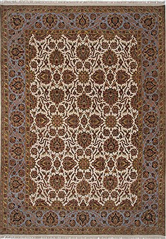 Indian Agra Beige Rectangle 9x12 ft Wool Carpet 25320