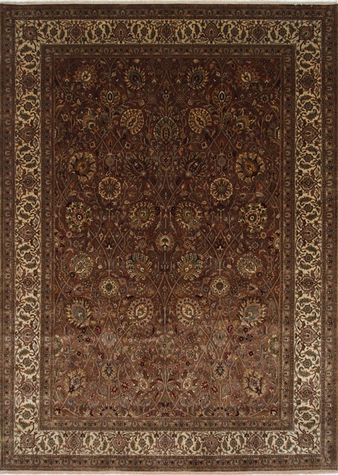 Tabriz Beige Hand Knotted 90 X 122 Area Rug 250-25321 Image 0