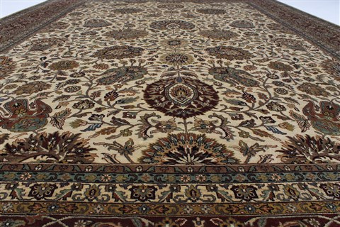 Kashan Beige Hand Knotted 811 X 123  Area Rug 250-25327 Image 3