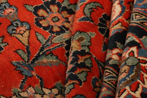 Kashan Red Hand Knotted 101 X 134 Area Rug 100-25344 Image 4