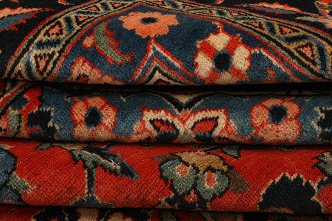 Kashan Red Hand Knotted 101 X 134 Area Rug 100-25344 Image 7