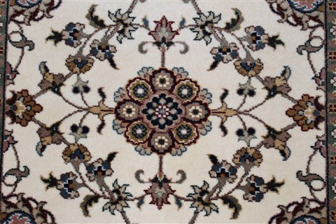 Kashan Beige Runner Hand Knotted 28 X 711  Area Rug 250-25345 Image 2