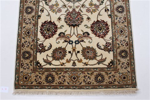 Kashan Beige Runner Hand Knotted 28 X 711  Area Rug 250-25345 Image 3