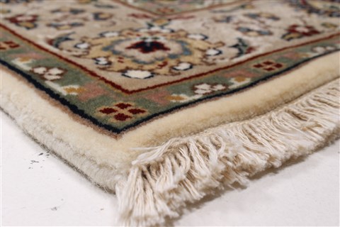 Kashan Beige Runner Hand Knotted 28 X 711  Area Rug 250-25345 Image 4