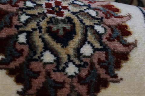 Kashan Beige Runner Hand Knotted 28 X 711  Area Rug 250-25345 Image 7