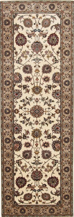 Kashan Beige Runner Hand Knotted 28 X 711  Area Rug 250-25345 Image 0