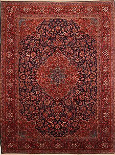 Persian Kashan Blue Rectangle 12x15 ft Wool Carpet 25347