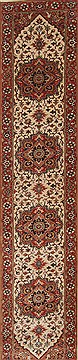Indian Serapi Beige Runner 10 to 12 ft Wool Carpet 25348