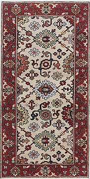 Indian Serapi White Rectangle 2x4 ft Wool Carpet 25465