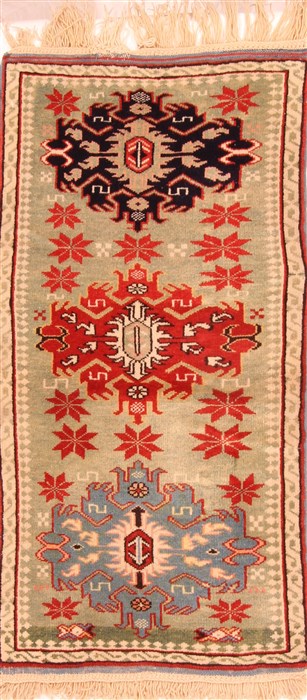 Shirvan Green Square Hand Knotted 16 X 26  Area Rug 100-25469 Image 0