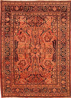Persian Mood Orange Rectangle 7x10 ft Wool Carpet 25518