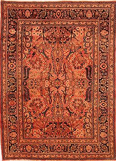 Persian Mood Orange Rectangle 7x10 ft Wool Carpet 25518