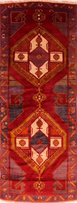 Gabbeh Red Runner Hand Knotted 43 X 112 Area Rug 100-25534 Image 0