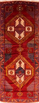 Gabbeh Red Runner Hand Knotted 4'3" X 11'2"  Area Rug 100-25534