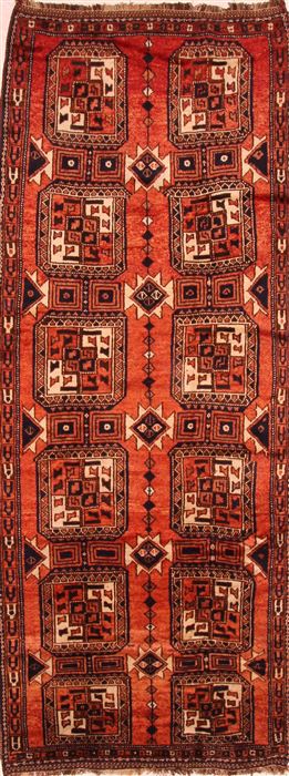 Kurdi Orange Runner Hand Knotted 47 X 118 Area Rug 100-25542 Image 0