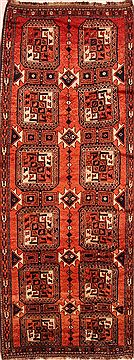 Kurdi Orange Runner Hand Knotted 4'7" X 11'8"  Area Rug 100-25542