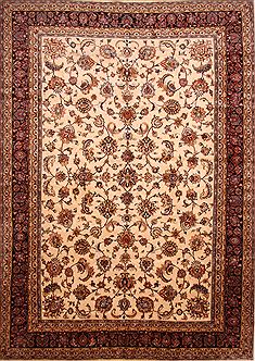 Mashad Beige Hand Knotted 11'4" X 16'3"  Area Rug 100-25573