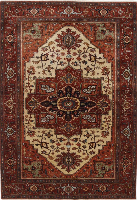 Serapi Beige Hand Knotted 61 X 811 Area Rug 250-25585 Image 0