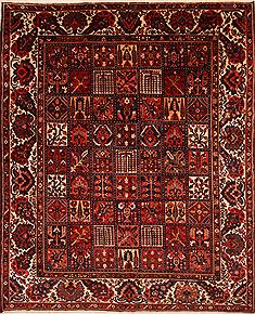 Bakhtiar Red Hand Knotted 12'0" X 15'1"  Area Rug 100-25601