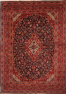 Kashan Red Hand Knotted 11'4" X 15'11"  Area Rug 100-25621