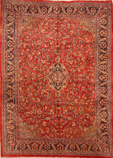 Mahal Red Hand Knotted 111 X 155 Area Rug 100-25627 Image 0