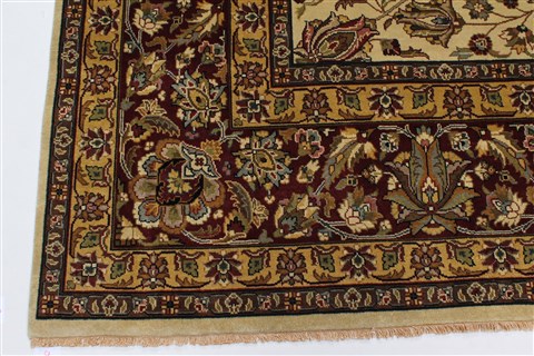 Kashan Beige Hand Knotted 811 X 1110  Area Rug 250-25670 Image 11