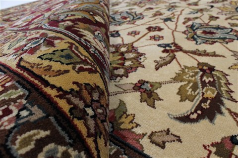 Kashan Beige Hand Knotted 811 X 1110  Area Rug 250-25670 Image 5