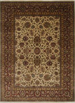 Kashan Beige Hand Knotted 8'11" X 11'10"  Area Rug 250-25670