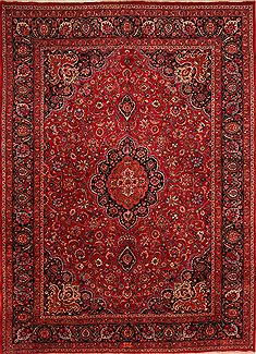 Mashad Red Hand Knotted 11'6" X 16'3"  Area Rug 100-25688