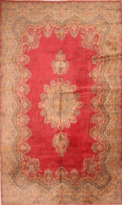 Kerman Red Hand Knotted 100 X 170  Area Rug 100-25705 Image 0