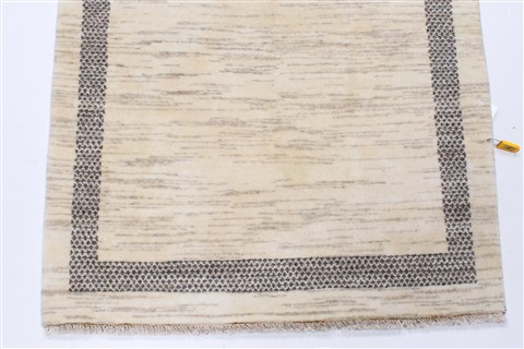 Modern Beige Runner Hand Knotted 27 X 61 Area Rug 250-25719 Image 4