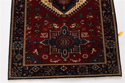 Karajeh Blue Runner Hand Knotted 26 X 511 Area Rug 250-25723 Image 4